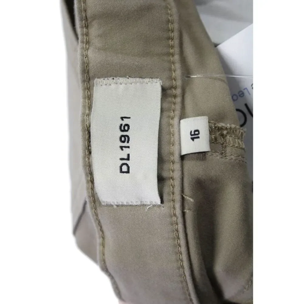 DL 1961 Boys Button Closure Straight Leg Casual Pants Beige Size 16